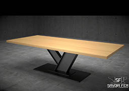 TABLE FER IPN-PLATEAU BOIS