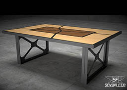 TABLE STYLE EIFFEL PLATEAU BOIS